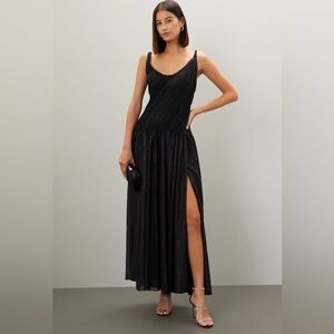 Rene Ruiz Black Maxi Dress with Slit